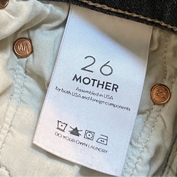 Mother gray black fan the flames insider ankle frey high waisted flare crop jean - Picture 13 of 16